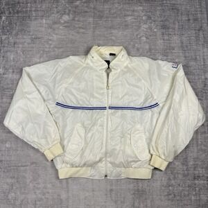 Vtg PGA Tour Jacket Mens XL White Lightweight Bomber Nylon Packable Hood Golf